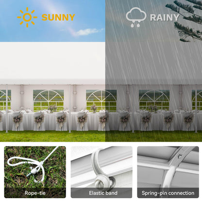 YITAHOME 20x33FT Heavy Duty Party Tent Outdoor Wedding Event Shelters Upgraded Galvanized Canopy with Large White Roof, Removable PVC Sidewalls & 3 Storage Bags carpa para Fiestas