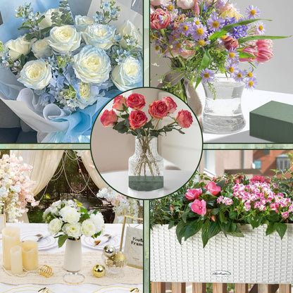 GNRZZT 30 PCS Floral Foam Blocks, 5.5"L x 3.1"W x 1.7"H Green Dry & Wet Flower Foam for Fresh and Artificial Flowers, Plant Foam for Wedding, Birthdays, Pary, Home Decorations