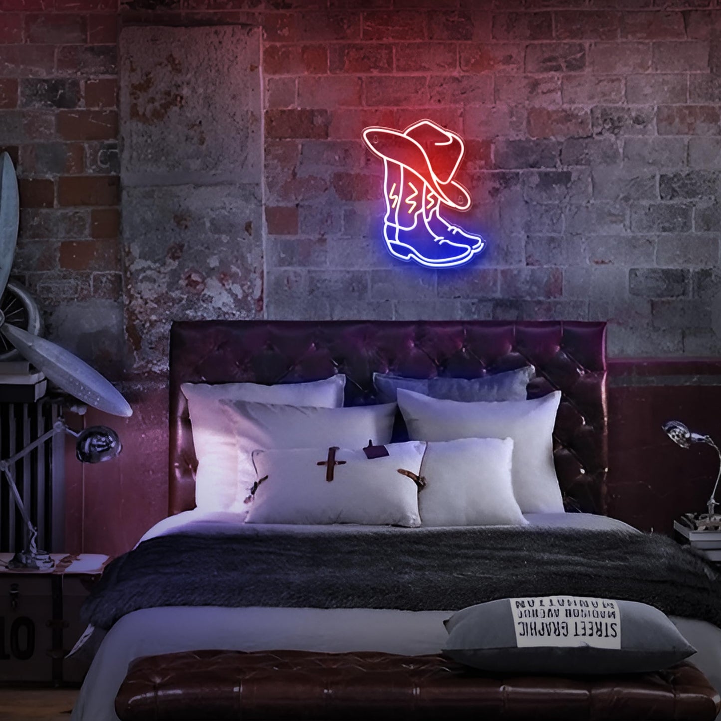 Kavaas Cowboy Boot Neon Sign, Neon Cowboy Hat Sign for Wall Decor | Western Neon Sign for Bedroom, Bar, Office, Man Cave - Best Gifts for Rodeo Enthusiast, Birthday, Christmas