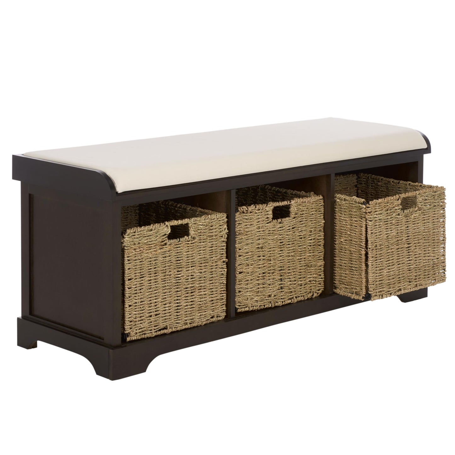 SAFAVIEH Furniture - Lonan Storage Bench - Dark Chocolate - Solid Wood - Farmhouse Lift-Top Design - Ideal for Entryway, Living Room, Hallway, 18" Seat Height (AMH5733F)