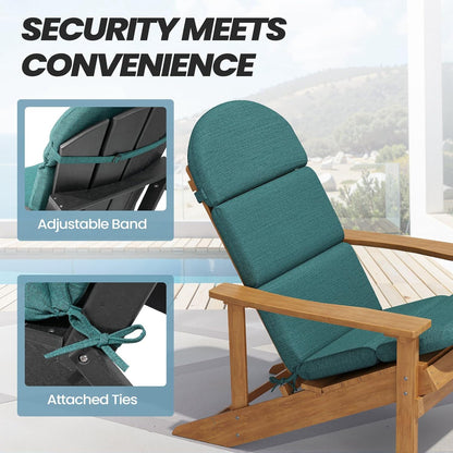 50x19.6 Inch Crestlive Adirondack Chair Cushion, Water Repellent, Fade Resistant, High Back Outdoor Rocking Chair