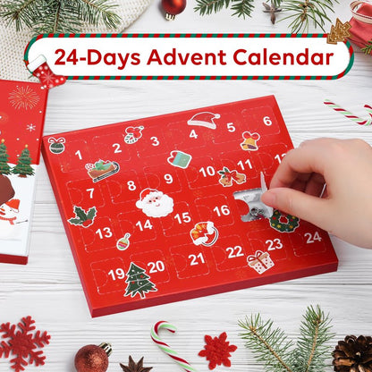 Christmas Advent Calendar Bracelets 2026 for Girls, 24 Days Xmas Countdown DIY Jewelry Kit with 22 Charm Beads and 2 Adjustable Bracelets Gift for Kids Teens Women