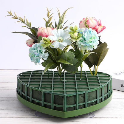 ARTIBETTER Wet Floral Foam Blocks Heart Shaped Floral Bricks with Suction Cup Tray Flower Mud Foam Kit for Wedding Party Decorations Florist Floral Arrangement Small (7.8 * 8.2 * 1.1inch)