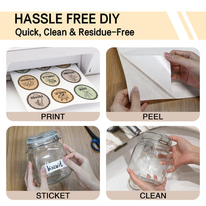 L LIKED Dissolvable Food Labels - 25 Custom Stickers, 8.5" x 11" Printable Labels for Inkjet Printers, 25 Sheets