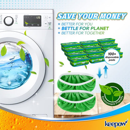 KEEPOW Reusable Mop Pads Compatible with Swiffer Sweeper Mop, Dry Sweeping Cloths for Swiffer Pads, 8 Pack Washable Microfiber Wet Mopping Cloth Refills for Surface/Hardwood Floor Cleaning