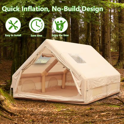 LivialyCity Inflatable Camping Tent Waterproof Windproof Glamping Camping Tents House for 4 Seasons
