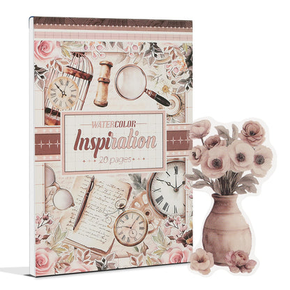 Snycler Plain Inspiration Theme Sticker Scrapbooking Supplies for Junk Journal, 20 Sheets PET Stickers - Vintage Journaling Stickers, Ephemera Sticker Book Pre Cut, Planner, Junk Journal Supplies