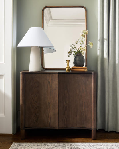 Livabliss x Becki Owens Traditional Sonador Cabinet, Dark Brown, 32" H 36" W 16" D