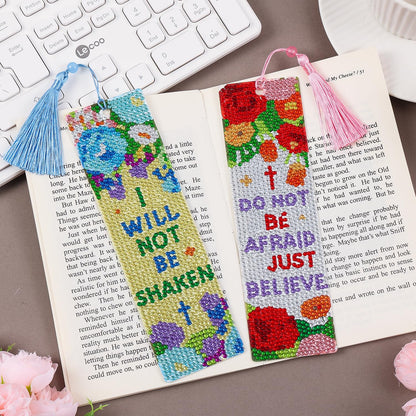 4 Pcs Flower Diamond Painting Bookmark for Books, Journals, Planners｜DIY Diamond Art Kits for Reading Women & Men｜Beautiful Book Marks Gifts for Book Lovers｜Reading Accessories for Adults & Kids