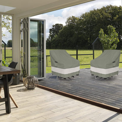 Patio Chair Covers - Waterproof Outdoor Furniture Protection | 33W x 37D x 38H Inches - Grayish Green (2 Pack)