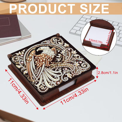 JISHSHAY Diamond Painting Note Box Eagle Diamond Art Notecard Box Eagle Gem Art Sticky Note Holder Gem Painting Mosaic Kits for Adults Embroidery Kit Memo Pad Holder, Contains 160 Sheets of Paper