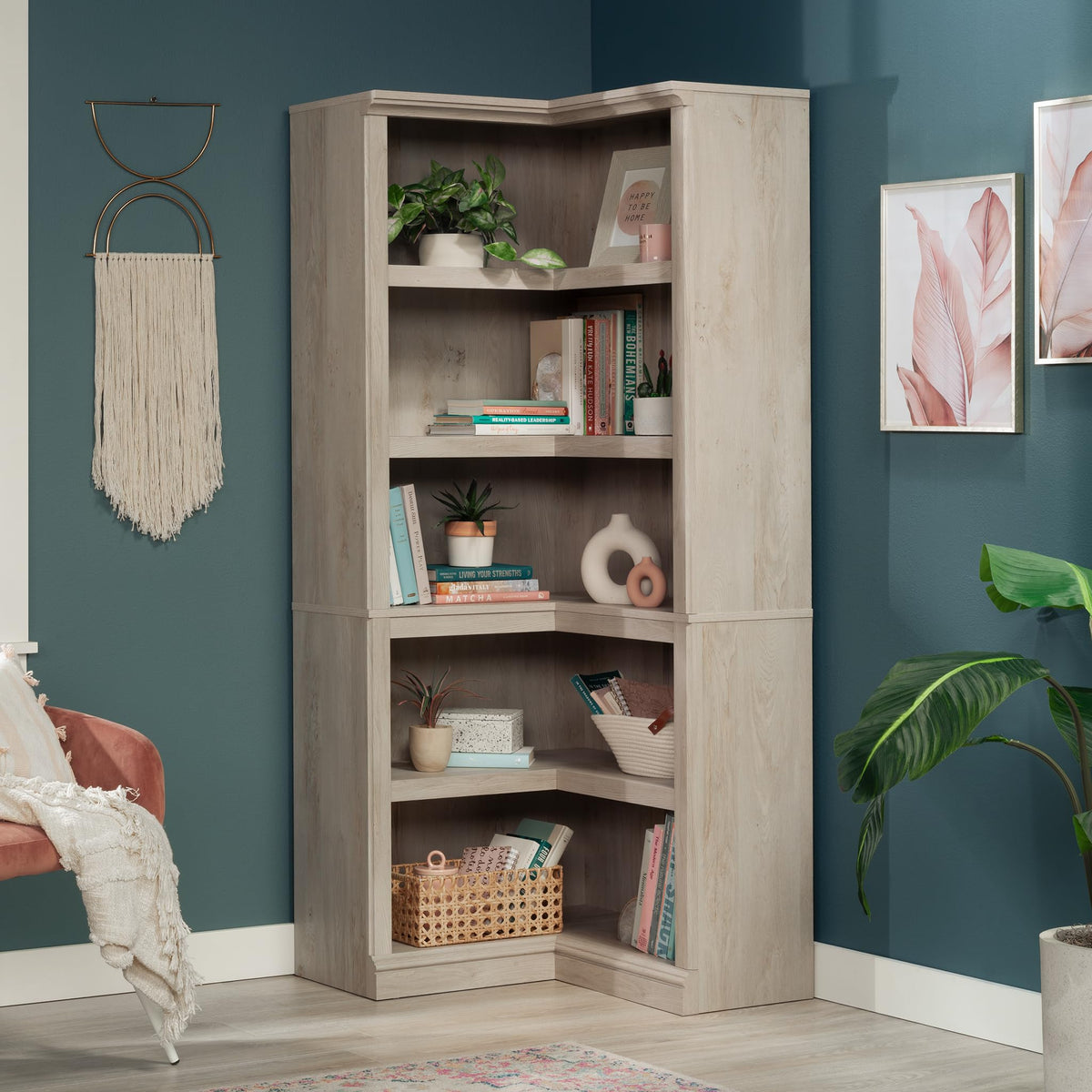 Sauder Miscellaneous Storage Bookcase, in a Chalked Chestnut Finish