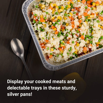 Aluminum Pans Half Size, 9X13, Extra Heavy Duty Disposable Foil Pans For Baking (30 Pack) Roasting & Chafing, Deep Tin Foil Bakeware, Steam Table Tray, Cookware, Food Prepping, Cake & Oven Pan