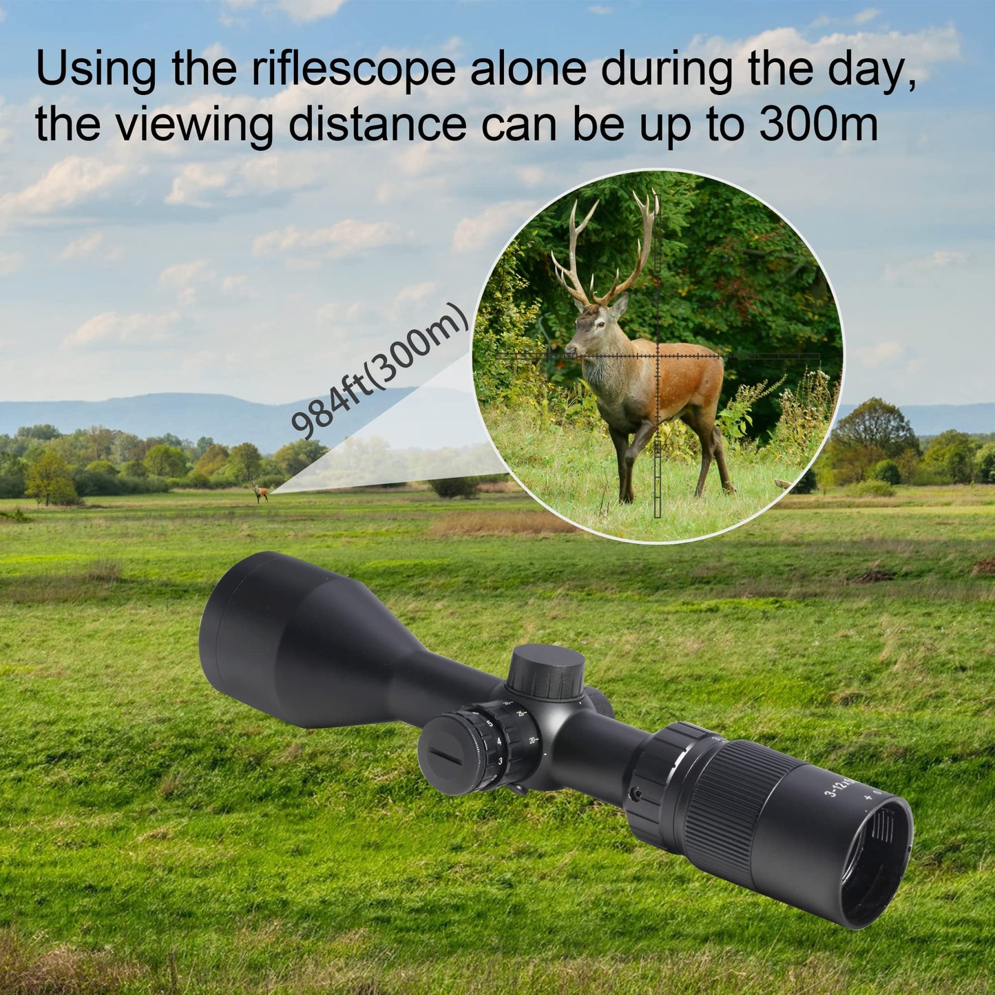 oneleaf.ai Commander NV100 Plus 3-12 X 56 Day & Night Vision Rifle Scope
