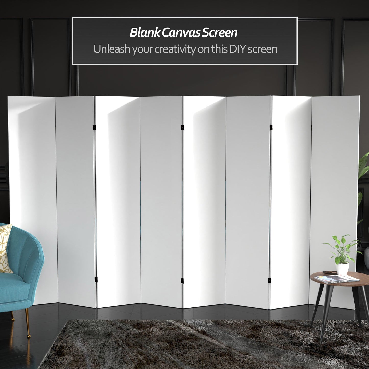Red Lantern DIY Blank Canvas Room Divider, 6 Foot - 8 Panels