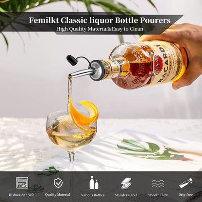 48 Pack Liquor Pour Spouts - Dishwasher Safe Hygienic Alcohol Speed Spouts, Suitable for 3/4" Bottle Mouth, Olive Oil, Juice, Syrup