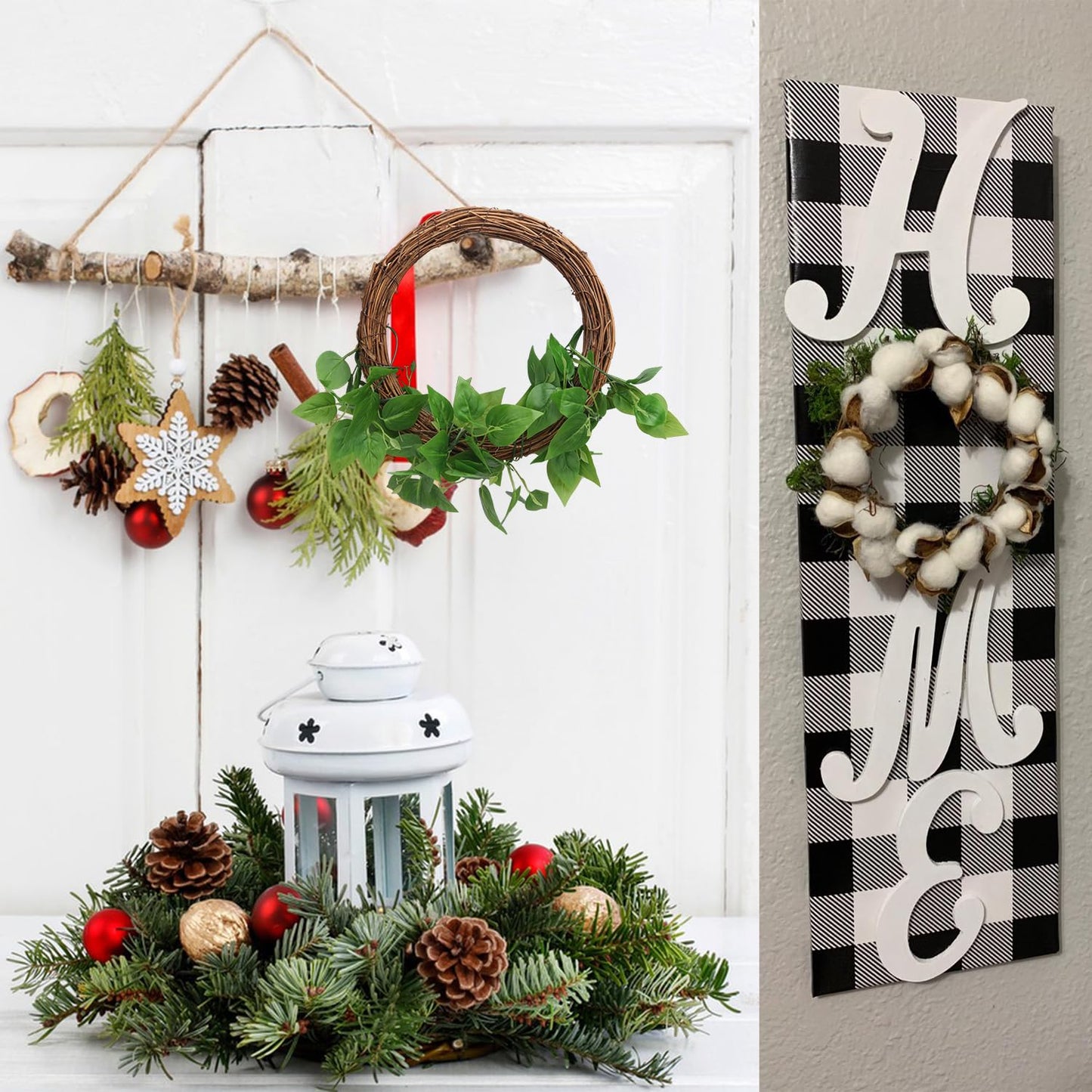KUKLIPJIM 7 Pcs 10 Inch Natural Grapevine Wreath Set, Hand-Woven Vine Branch Wreaths for DIY Crafts, Christmas Decorations, Home & Event Styling