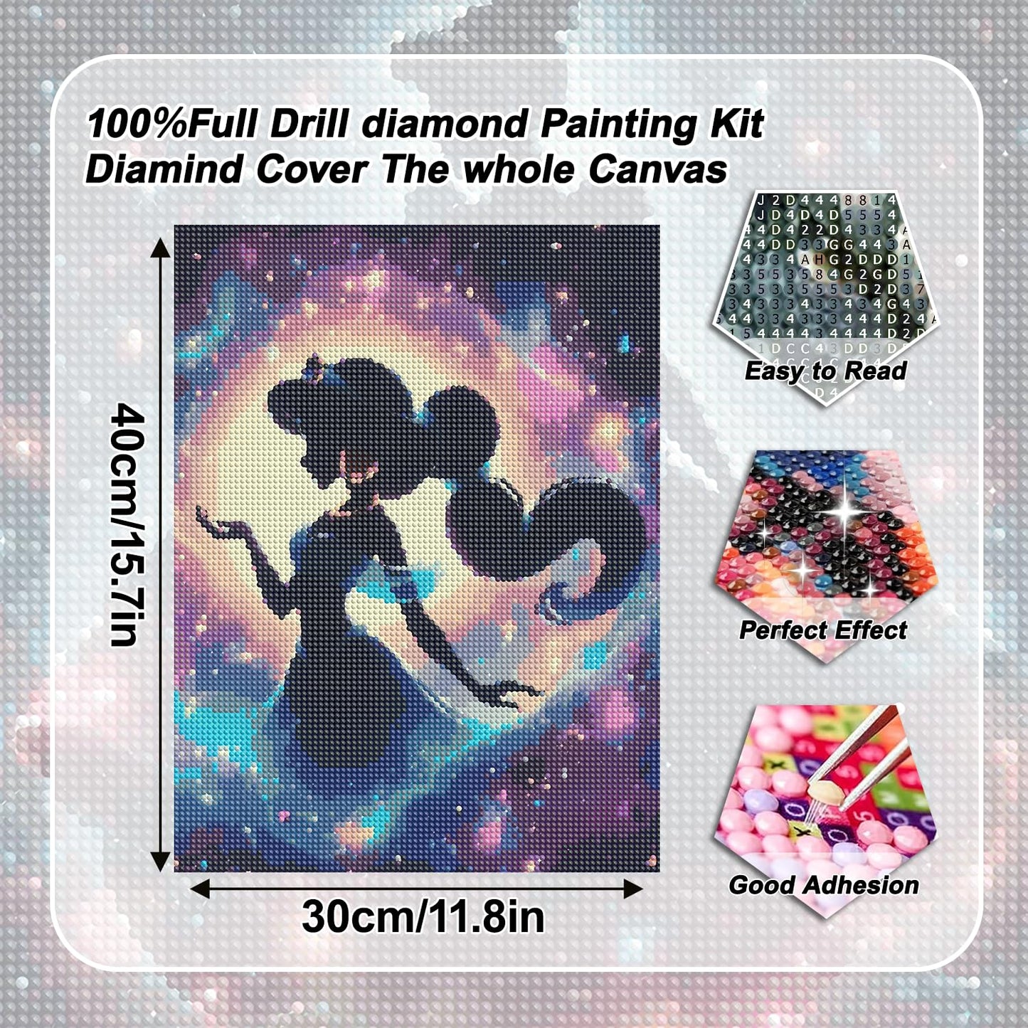 ARPADAMO 12 Pack Princess Diamond Art,Starry Sky Princess Diamond Art Kits for Adults,DIY Full Drill Diamond Painting Kit,Home Wall Decor Diamond Painting(12x16 Inch)