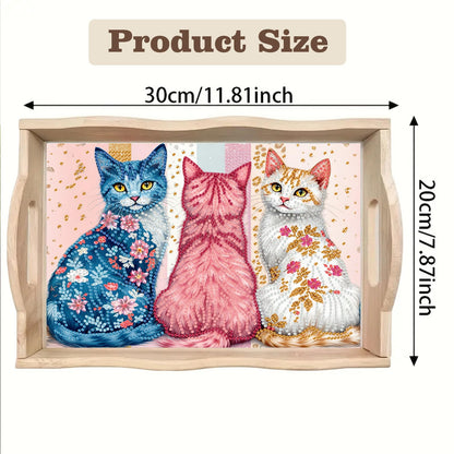 SHLUHA Diamond Art Kits for Adults Wooden Serving Trays with Handle Food Tray for Breakfast Home Decor Gift