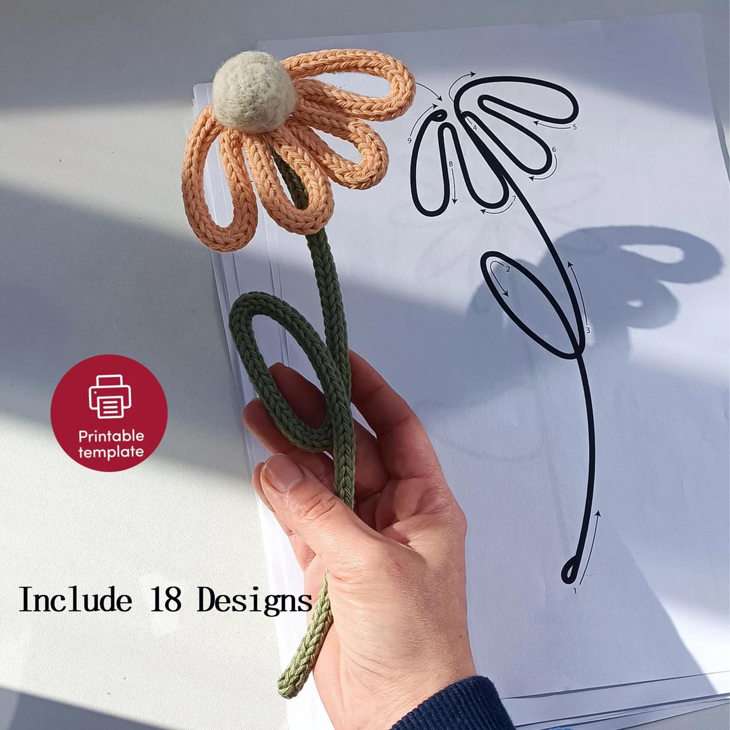 BoFUN DIY Flower Craft Kit for Adults Teens, Floral Wire Art Craft Set with 18 Templates, Wire, Knit Rope, Wedding Party Favors, Women Birthday, Mother’s Day Gifts, Handmade Home Decor (Floral)