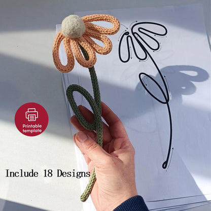 BoFUN DIY Flower Craft Kit for Adults Teens, Floral Wire Art Craft Set with 18 Templates, Wire, Knit Rope, Wedding Party Favors, Women Birthday, Mother’s Day Gifts, Handmade Home Decor (Floral)