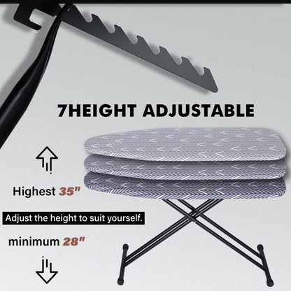 veiox Ironing Board Full Size, Metal Construction Iron Board with Extra Thick Heavy Duty Padded Cover, Stable Structure, Anti-Skid Feet (47x16)