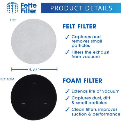Fette Filter - Vacuum Cleaner Filters Compatible with EUREKA NEU100 NEU102 NEU10AE2 NEU10AE4 NEU10AE5 BDLCE101 BDLCE101C Airspeed Upright Vacuum Cleaner. Compare to E0106 - Pack of 4