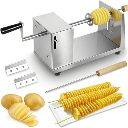 Tornado Potato Spiral Cutter, METLUCK Manual Stainless Steel Potatoes Twister Slicer