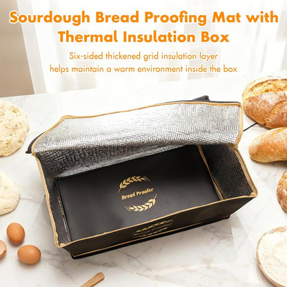Ftzataz Sourdough Warming Mat with Bread Proofer Warming Box, Sourdough Heating Mat Used to Provide Sufficient Temperature for Bread Proofing, Sourdough Warming, Sourdough Heating, Dough Riser