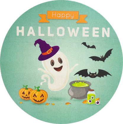 Happy Halloween Stickers 2.5 Inch Round Circle Dots 4 Different Designs 100 Total Adhesive Stickers