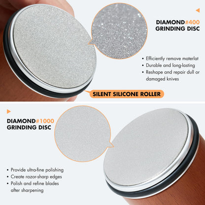 Knife Sharpener, Rolling Knife Sharpener Kit With Magnetic Holder, Kitchen Knife Sharpeners With Diamond Disks, Knife Sharpening Kit With 15, 18, 20 & 22 Degrees, Knife Sharpeners for Kitchen Knives