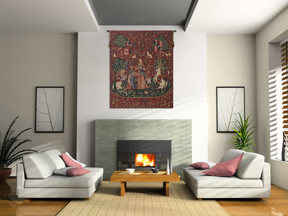 C Charlotte Home Furnishings Inc Smell Lady and the Unicorn Belgian Tapestry Wall Hanging | Viscose Cotton and Polyester Blend Wall Art | 82 in. x 60 in | Home Decor Accents
