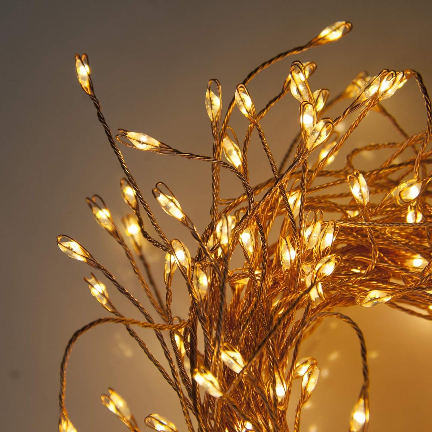 240 10ft QBIS LED Christmas Cluster Lights, Warm White Fairy Lights on Copper Wire, Plug in, Christmas Tree Lighting