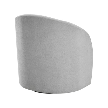 Lexicon 360 Degree Swivel Accent Chair, Boucle Fabric Arm Chair with Metal Swivel Base and Sloped Arms for Living Room/Bedroom/Office, Light Gray