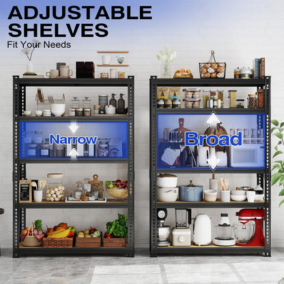 ZEUKMXOO 40''W Garage Storage Shelves, Storage Racks Shelving Units, Storage Shelves Heavy Duty, Adjustable Metal Shelves with 2 Pegboards for Basement, Warehouse, Pantry, Closet, Kitchen, 2200 LBS