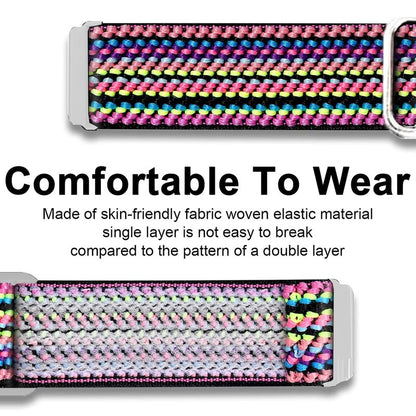 Lamshaw Compatible with iTouch Sport 4 / Sport 3 / AIR 3 40MM Smartwatch Bands, 20mm Stretch Elastics Nylon Adjustable Replacement Strap for Men & Women (Aztec Style Rainbow)