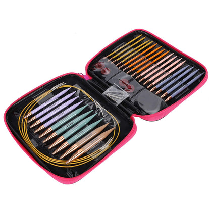 Complete 13 Piece Crochet Hook Set Stitch Markers Tapestry Needles for Sweater Making Yarn Crafts Storage Kit