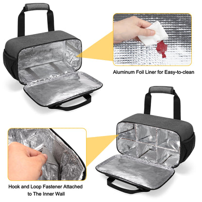 Acrylic Paint Organizer Bag for up to 54 Bottles (2 oz), Art Supply Storage Case with Handle Strap, Extra Pocket for Paint Brushes, etc, Aluminum Foil Liner for Easy Cleaning, Patented Design (Grey)