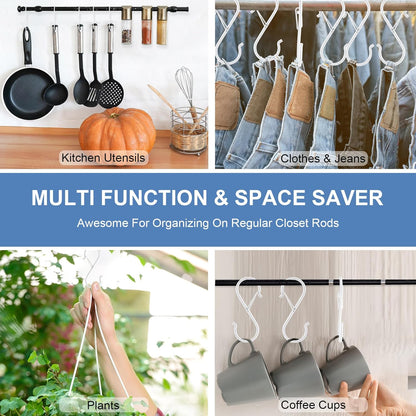 ADIIL 16 Pcs S Hooks for Hanging, Heavy Duty Metal S Shaped Closet Hooks for Plants Kitchen Utensils Bags