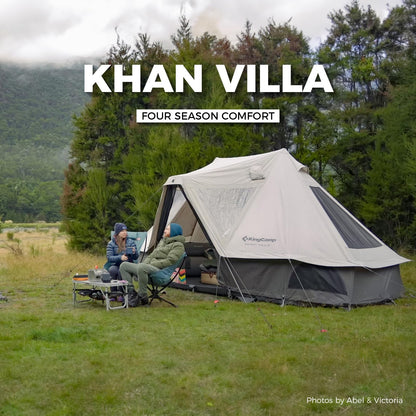 KingCamp Canvas Tent for Camping, 4 Seasons Large Waterproof & Windproof Luxury Glamping Tent with Stove Jack for Family Outdoor Camping, Hunting & Parties
