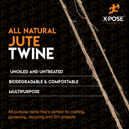 Jute Twine - 3 Ply Brown Roll 243 Feet Natural Jute String for Crafts, Packaging, Wrapping, Decorative Rope Cord for Hanging Ornaments (2 Packs)