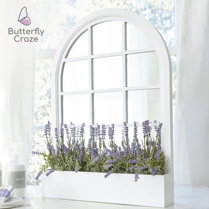 Butterfly Craze Lifelike Artificial Lavender Plants - 8-Piece Bundle for Crafting, Home Decor, Weddings