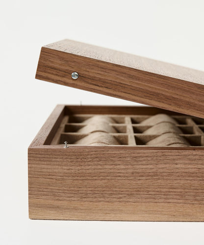 TAWBURY Wooden Watch Case - 12 Slot Wood Watch Box for Men & Women with Protective Fully Lined Interior and 2-inch Wide Pillows for Small & Large Watches (Classic Walnut)