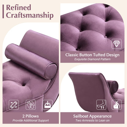 Christopher Knight Home Jolie Modern Velvet Upholstered Ottoman Bench with Pillow, Wooden Bedroom End of Bed Bench, Entryway Ottoman Foot Rest, Living Room Sofa Extra Seat, Purple