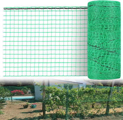 5x100ft Deer Fence Netting, Heavy Duty Plastic Mesh Fence for Deer, Rabbits, Birds & Chickens, Green Garden Netting