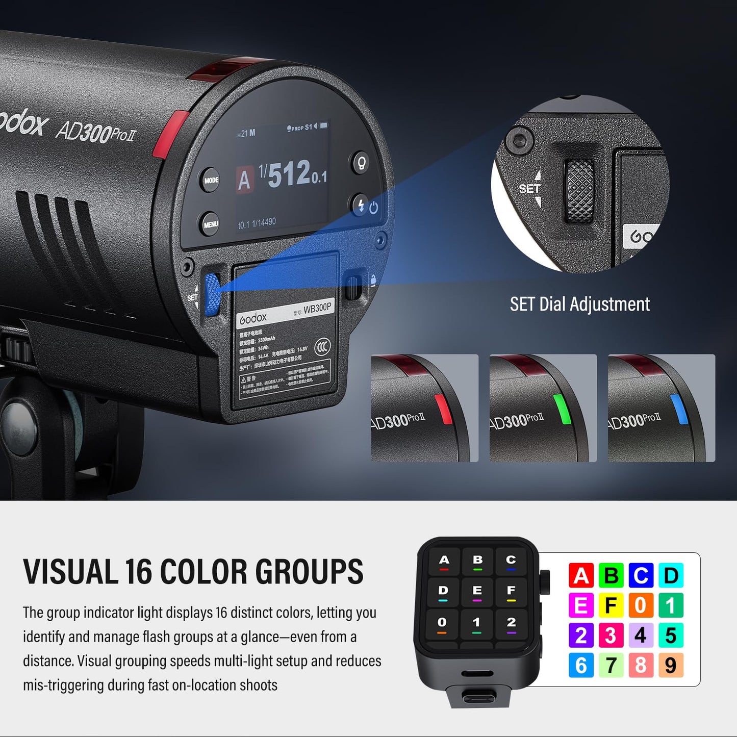 GODOX AD300Pro II AD300 Pro II TTL HSS Studio Outdoor Strobe Flash Monolight Kit with AD-S60S Softbox, WB300P Battery, AD-R14 Standard Reflector and BD-10 Barn Door Set