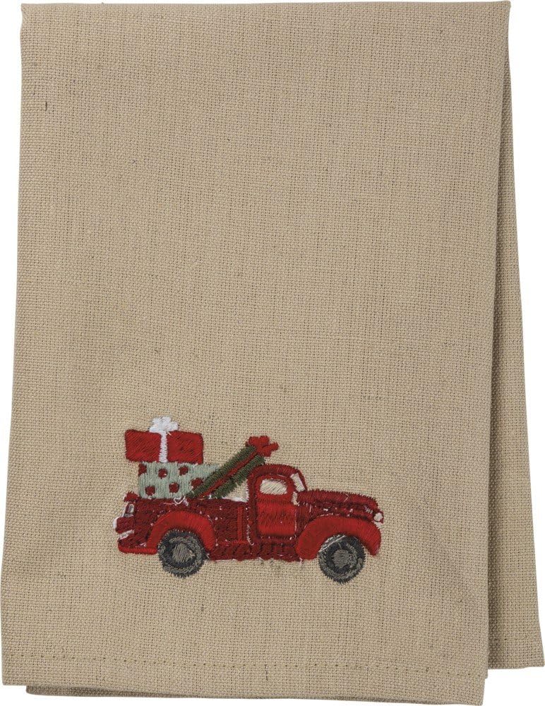 Primitives by Kathy Stitch Art Dinner Napkins Set - Truck with Christmas Tree