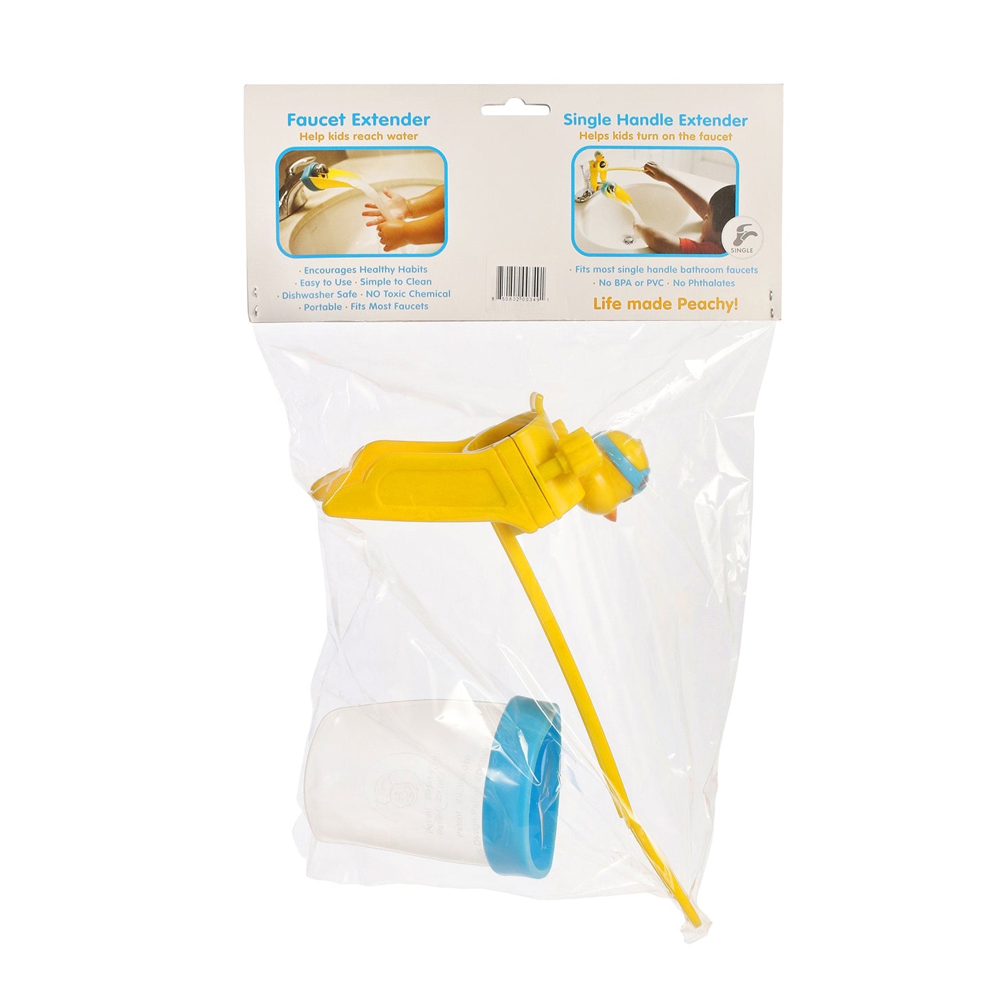 Aqueduck Faucet Handle Extender Set. Connects to Sink Handle and Faucet to Make Washing Hands Fun and Teaches Your Baby or Child Good Habits and Promote Independence to Them.