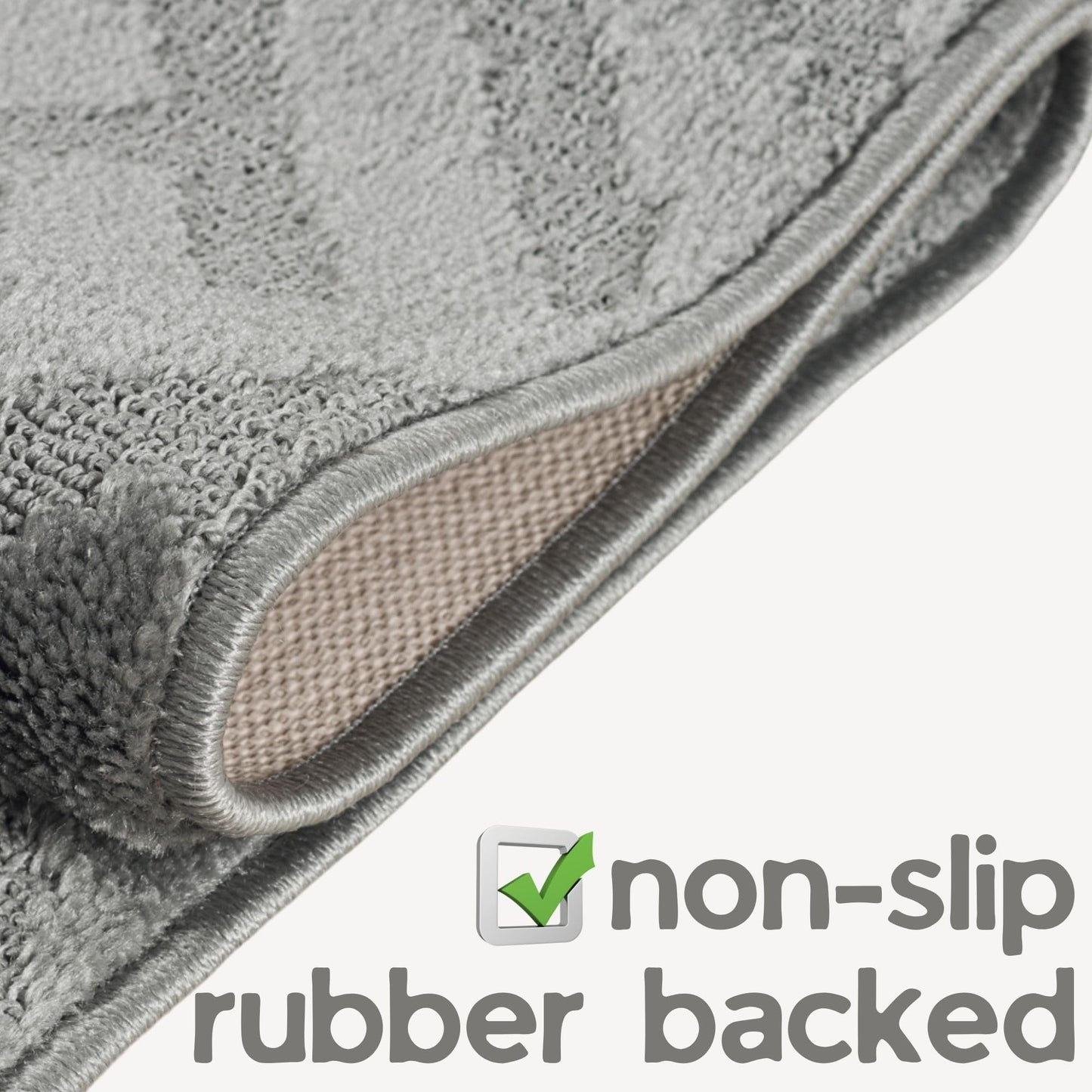 Custom Size Grey Runner Rug Non Slip – Cut to 2x10 Size, Washable & Full Rubber Backed, Narrow Hallway Carpet for Slippery Hardwood, Tile, Laminate, and Vinyl Floors