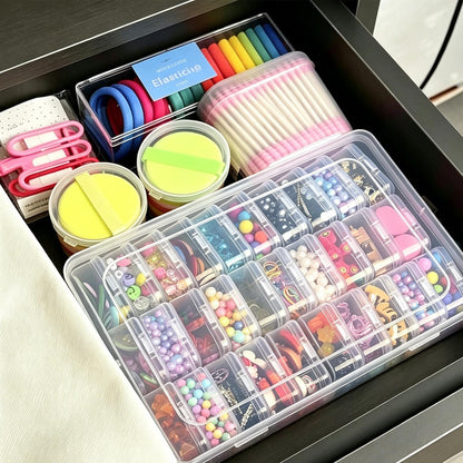 124Pcs Bead Storage Containers,Clear Plastic Bead Organizer Boxes with 128 Stickers for Diamond Painting Accessories Seed Jewelry Charms DIY Craft(4 Large Boxes and 120 Small Boxes)